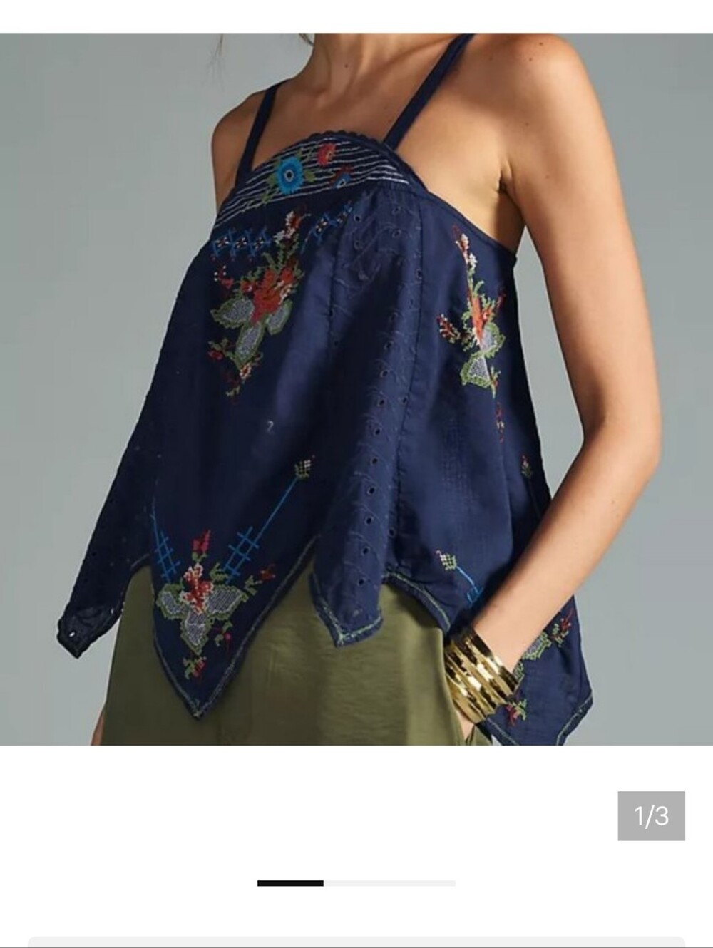 Anthropologie Maeve  Embroidered Halter Top